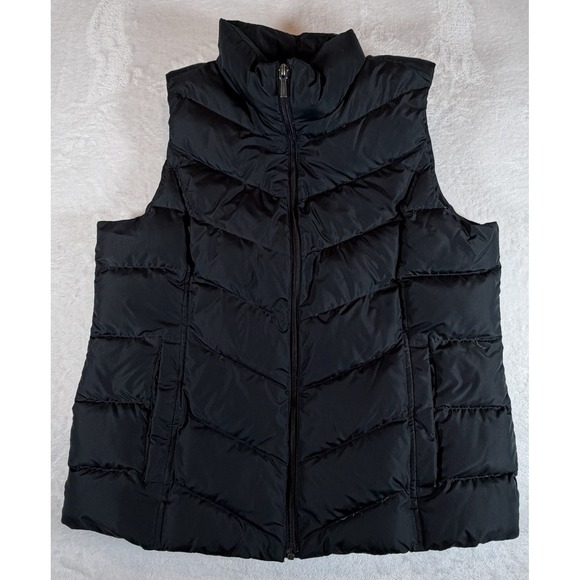 Lands' End Jackets & Blazers - Lands‎ End Vest Women's Sz L Black Puffer Down Slash Pockets Gorpcore
